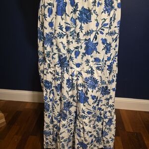 Nicole Miller Blue Floral Maxi Skirt